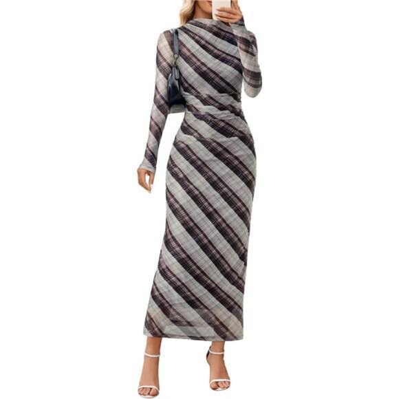 Dresses & Skirts - Women's Long Sleeve Maxi Dress 02